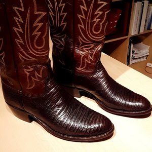 Vintage Lucchese Teju Lizard  men's 10.5 brown
